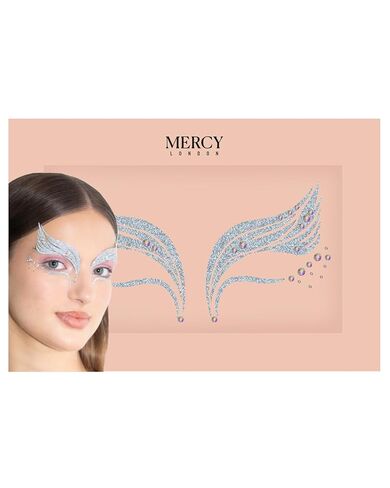 Snow Queen Face Jewels by Mercy London Ice Queen Costume Accessories Face Gems Jewels All in One Halloween Stick On Sticker in Saudi Arabia