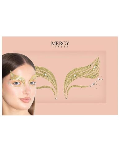 Snow Queen Face Jewels by Mercy London Ice Queen Costume Accessories Face Gems Jewels All in One Halloween Stick On Sticker in Saudi Arabia