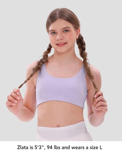 SALIA GIRL Soft Cotton Scoopneck Girls Bras, Stretch Bralettes for Teen 10-14 Natural Shaping Training Bra with Elastic Band in Saudi Arabia