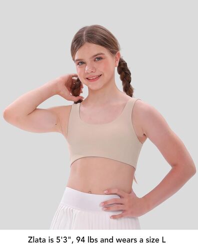 SALIA GIRL Soft Cotton Scoopneck Girls Bras, Stretch Bralettes for Teen 10-14 Natural Shaping Training Bra with Elastic Band in Saudi Arabia