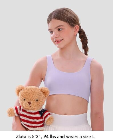 SALIA GIRL Soft Cotton Scoopneck Girls Bras, Stretch Bralettes for Teen 10-14 Natural Shaping Training Bra with Elastic Band in Saudi Arabia