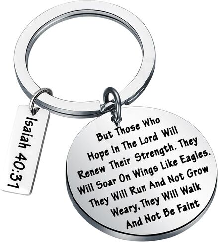 FEELMEM Christian Keychain Soar on Wings Like Eagles Isaiah 40:31 Bible Verse Keychain Religious Jewelry Encouragement Gift in Saudi Arabia