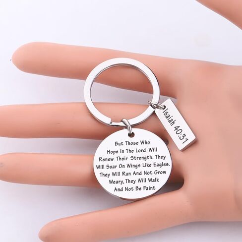FEELMEM Christian Keychain Soar on Wings Like Eagles Isaiah 40:31 Bible Verse Keychain Religious Jewelry Encouragement Gift in Saudi Arabia