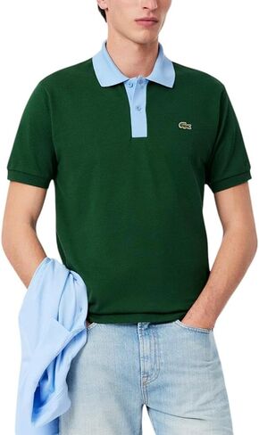 Lacoste Mens Classic Fit Contrast Collar L.12.12 Polo Shirt in Saudi Arabia