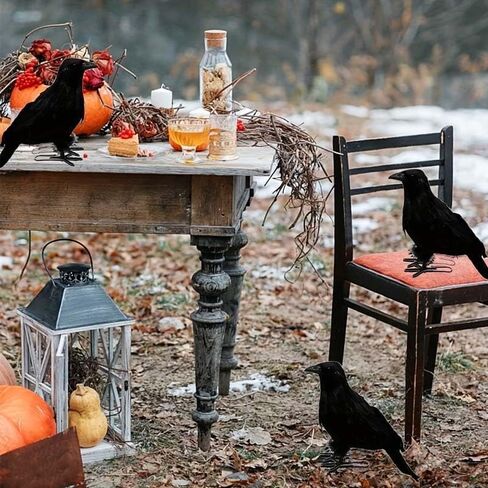 Halloween Crow Decoration, Stand Black Crow, Can be Placed on Tables and Trees, Halloween, Christmas Party Home Decoration 1PCS in Saudi Arabia