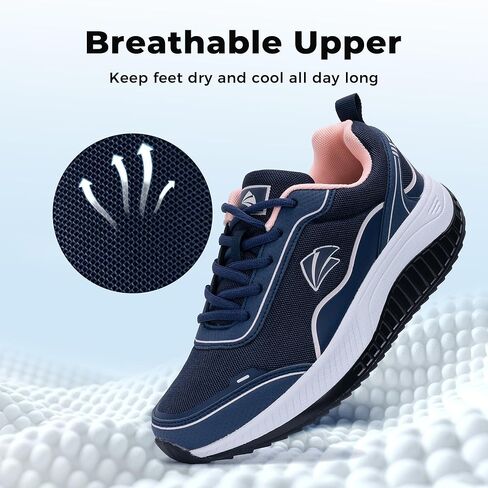 MAFEKE Womens Wide Toe Box Walking Shoes Arch Support Orthotic Sneakers Wide Width Tennis Shoes for Plantar Fasciitis Bunions US 6.5-11 in Saudi Arabia