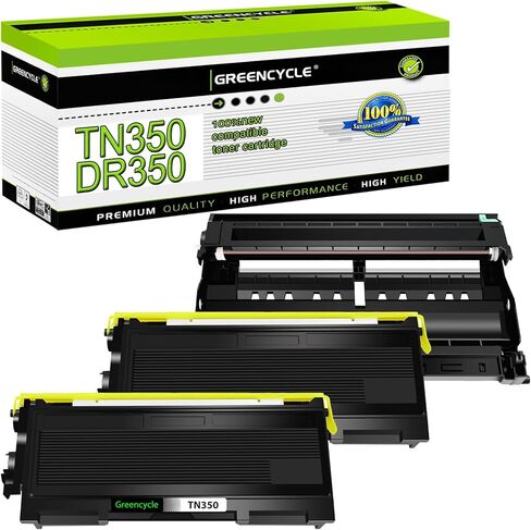 greencycle 1 Pack TN350 TN-350 Black Toner Cartridge Replacement Compatible for Brother HL-2070N HL-2040 MFC-7420 MFC-7820n intellifax-2820 Intellifax-2920 DCP-7020 MFC-7220 Laser Printers in Kuwait