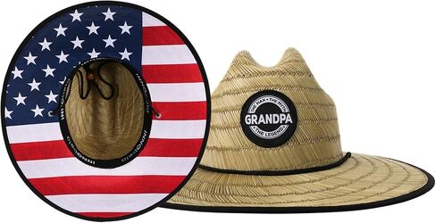 Grandpa Gifts for Men, Men's Tides Pierside Lifeguard Beach Sun Straw Hat, Grandpa Natural in Saudi Arabia