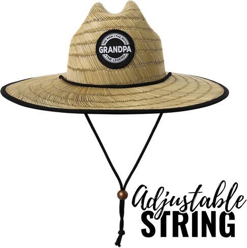 Grandpa Gifts for Men, Men's Tides Pierside Lifeguard Beach Sun Straw Hat, Grandpa Natural in Saudi Arabia