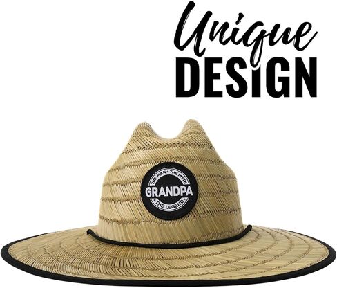 Grandpa Gifts for Men, Men's Tides Pierside Lifeguard Beach Sun Straw Hat, Grandpa Natural in Saudi Arabia