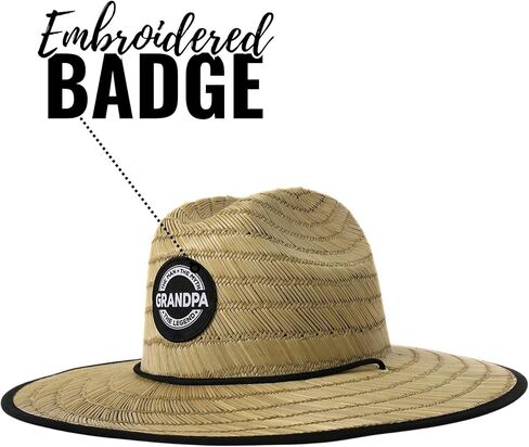Grandpa Gifts for Men, Men's Tides Pierside Lifeguard Beach Sun Straw Hat, Grandpa Natural in Saudi Arabia