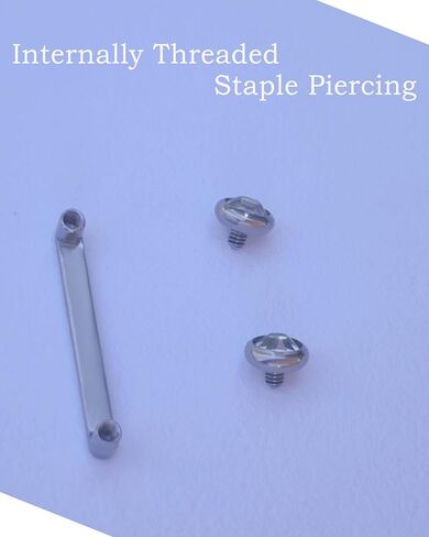 Staple Surface Piercing 12mm Bar Titanium F136,14 Gauge, 4mm Clear Crystal Ends in Saudi Arabia