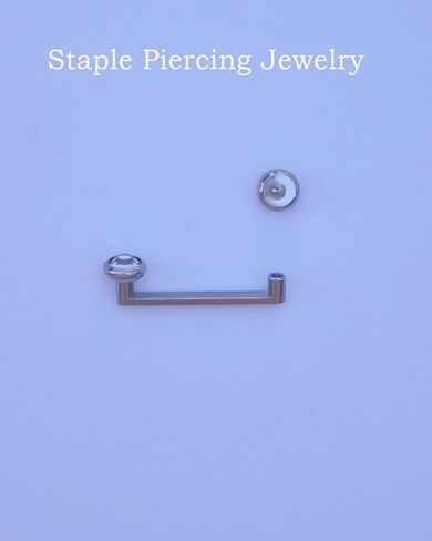 Staple Surface Piercing 12mm Bar Titanium F136,14 Gauge, 4mm Clear Crystal Ends in Saudi Arabia