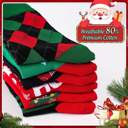 Womens Christmas Funny Patterned Christmas Socks for Adults Cute Fun Novelty Cotton Socks for Women in Saudi Arabia