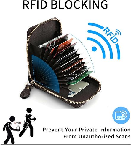 Small Credit Card Holder Lightweight Vegan Leather Accordion Zipper Card Wallet Fashion Rfid Wallet for Women in Saudi Arabia