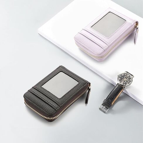 Small Credit Card Holder Lightweight Vegan Leather Accordion Zipper Card Wallet Fashion Rfid Wallet for Women in Saudi Arabia