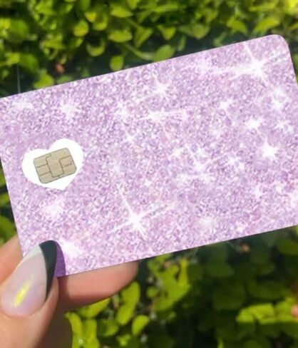 ExotixCard The Original Reflective Sticker Ultra Bling Debit - Credit Card Skin Shiny Removable Cover Especially Bright Back Information, ExotixLuv Ice (Lilac) in Saudi Arabia