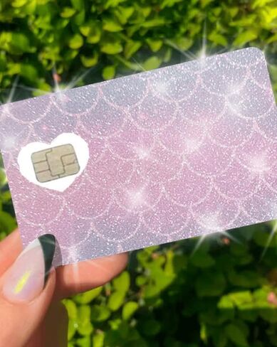 ExotixCard The Original Reflective Sticker Ultra Bling Debit - Credit Card Skin Shiny Removable Cover Especially Bright Back Information, ExotixLuv Ice (Lilac) in Saudi Arabia
