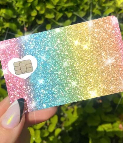 ExotixCard The Original Reflective Sticker Ultra Bling Debit - Credit Card Skin Shiny Removable Cover Especially Bright Back Information, ExotixLuv Ice (Lilac) in Saudi Arabia