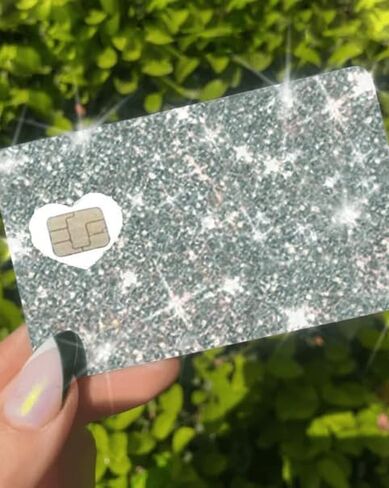 ExotixCard The Original Reflective Sticker Ultra Bling Debit - Credit Card Skin Shiny Removable Cover Especially Bright Back Information, ExotixLuv Ice (Lilac) in Saudi Arabia