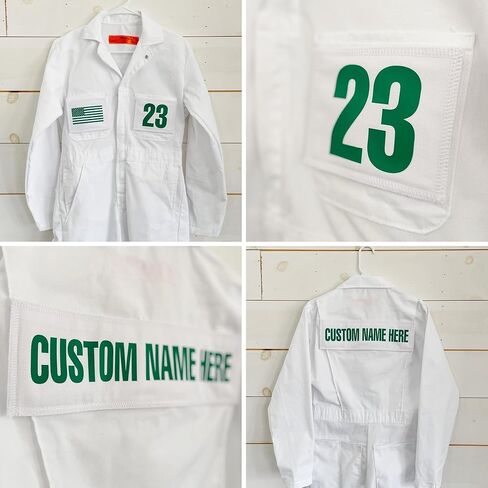 Caddie Adults Uniform Custom Golf Outfit (White) - Caddy Jumpsuit w/2 Front Pocket Patches,1 Back Patch in Saudi Arabia