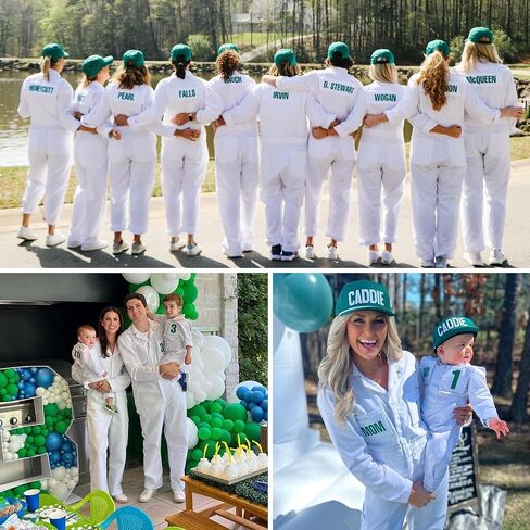 Caddie Adults Uniform Custom Golf Outfit (White) - Caddy Jumpsuit w/2 Front Pocket Patches,1 Back Patch in Saudi Arabia