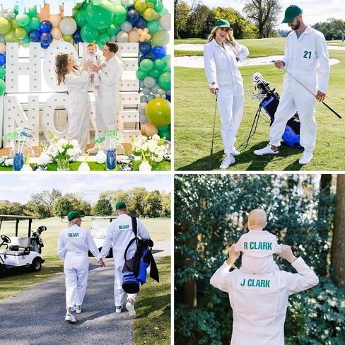 Caddie Adults Uniform Custom Golf Outfit (White) - Caddy Jumpsuit w/2 Front Pocket Patches,1 Back Patch in Saudi Arabia