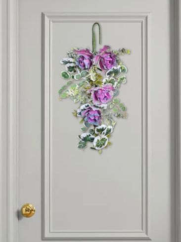 Sunflower Teardrop Swag for Front Door 27.5 Inch Decorative Spring Summer Floral Door Wreath with Yellow Sunflower Spring Summer Greenery Swags Wreath for Wedding Arch Home Party Wall Decor(Yellow) in Kuwait