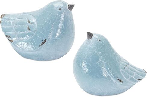Melrose Set of 4 Terra Cotta Bird with Blue Finish 85564DS in Saudi Arabia