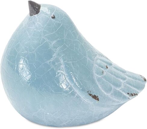 Melrose Set of 4 Terra Cotta Bird with Blue Finish 85564DS in Saudi Arabia