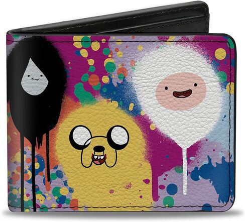 Buckle-Down Cartoon Network Wallet, Bifold, Adventure Time Characters Spray Paint Expressions Multi Color, Vegan Leather in Saudi Arabia