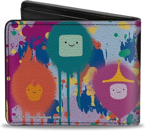 Buckle-Down Cartoon Network Wallet, Bifold, Adventure Time Characters Spray Paint Expressions Multi Color, Vegan Leather in Saudi Arabia