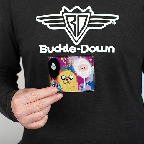 Buckle-Down Cartoon Network Wallet, Bifold, Adventure Time Characters Spray Paint Expressions Multi Color, Vegan Leather in Saudi Arabia