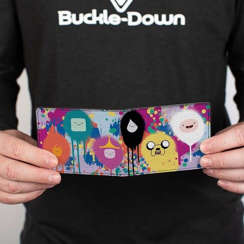 Buckle-Down Cartoon Network Wallet, Bifold, Adventure Time Characters Spray Paint Expressions Multi Color, Vegan Leather in Saudi Arabia