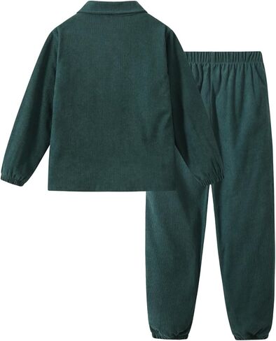 Toddler Boys Clothes Long Sleeve Corduroy Shirt Top and Pants Sets Casual Outfits for Spring Fall 2 Pieces 3-10Y in Saudi Arabia