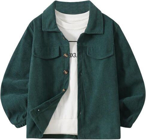 Toddler Boys Clothes Long Sleeve Corduroy Shirt Top and Pants Sets Casual Outfits for Spring Fall 2 Pieces 3-10Y in Saudi Arabia
