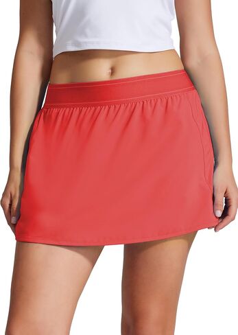 Women's Tennis Golf Skirts High Waisted with Pockets Inner Shorts for Athletic Skorts Sports Running in Saudi Arabia
