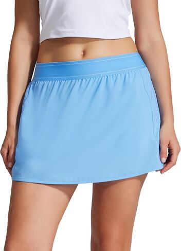 Women's Tennis Golf Skirts High Waisted with Pockets Inner Shorts for Athletic Skorts Sports Running in Saudi Arabia