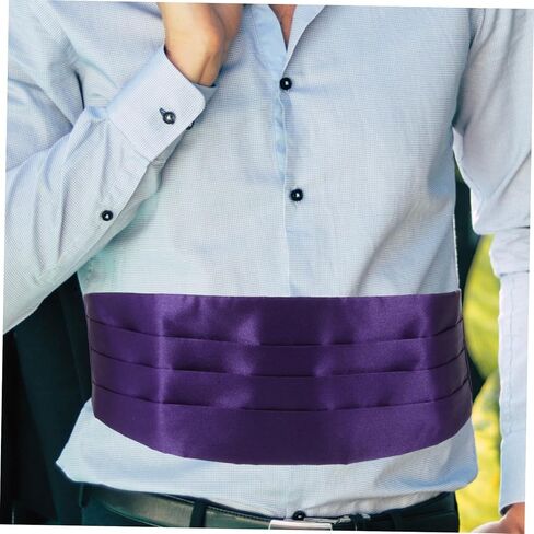 Mens Satin Bow Tie and Cummerbund with Handkerchief for Wedding Banquet Formal Events Fits Deep Purple Elegant Accessory for Tuxedo Suits in Saudi Arabia