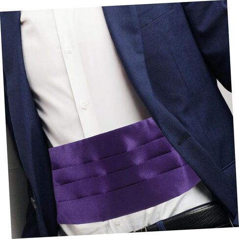 Mens Satin Bow Tie and Cummerbund with Handkerchief for Wedding Banquet Formal Events Fits Deep Purple Elegant Accessory for Tuxedo Suits in Saudi Arabia