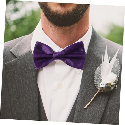 Mens Satin Bow Tie and Cummerbund with Handkerchief for Wedding Banquet Formal Events Fits Deep Purple Elegant Accessory for Tuxedo Suits in Saudi Arabia