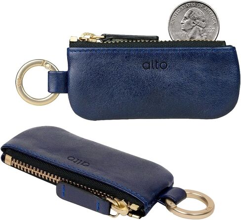 Alto Leather Coin Pouch Handmade Premium Italian Leather Coin Purse (Raven Black) in Kuwait