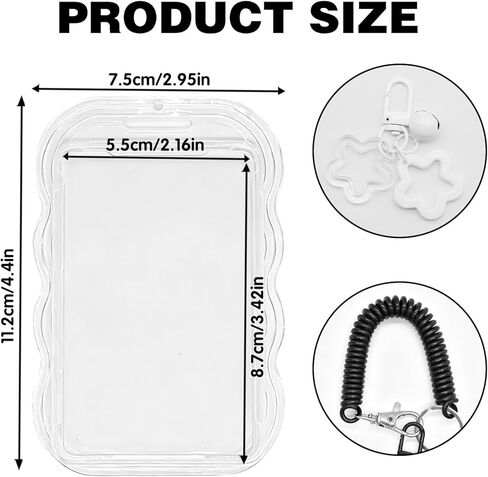 2Pcs Cute Black and White Photo Album Keychains, Cute Photocard Holder Supplies for Bus Student Card Photo Protector Personalized Trendy Storage Decorations in Saudi Arabia