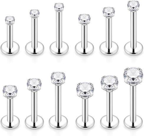 16 جرام الزنمة ثقب المجوهرات الجراحية الصلب ميدوسا ثقب المجوهرات داخليا مترابطة Labret مونرو الشفاه خواتم ترصيع الغضروف الحلزون محارة القرط للنساء الرجال in Kuwait