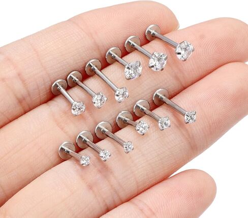 16 جرام الزنمة ثقب المجوهرات الجراحية الصلب ميدوسا ثقب المجوهرات داخليا مترابطة Labret مونرو الشفاه خواتم ترصيع الغضروف الحلزون محارة القرط للنساء الرجال in Kuwait