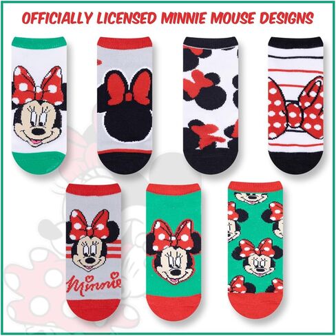 Minnie Mouse Girls 7-Pack Crew Socks with Christmas Stocking in Saudi Arabia