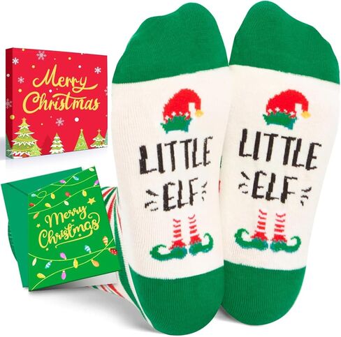 HAPPYPOP Christmas Socks - Xmas Gifts with Greeting Card for 2-12 Year Old Boys Girls in Saudi Arabia