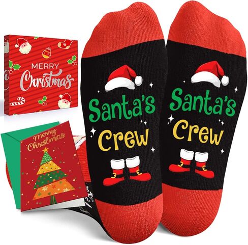 HAPPYPOP Christmas Socks - Xmas Gifts with Greeting Card for 2-12 Year Old Boys Girls in Saudi Arabia