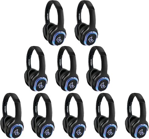 Retekess TA003 Silent Disco Headphone System,Silent Disco Headsets with 3 Channel,LED Lights,Hi-Fi Sound Quality,Silent Disco Headphones Wireless for Dance Party,Festivals(Pack of 20) in Kuwait