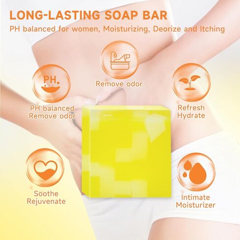 3 PCS Yoni Soap Bar, Organic Yoni Bar Soap Yoni Wash Feminine Wash for Women Ph Balance, Natural Deodorant Vaginal Body Bath Soap Body Wash Pineapple Handmade feminine soap in Saudi Arabia